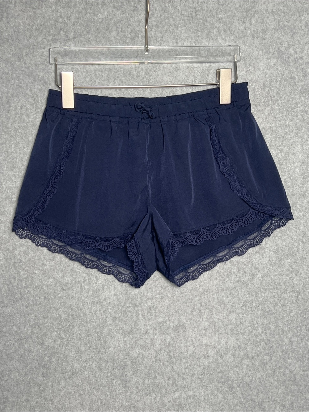 Aerie Women’s Blue Satin Lace Trimmed Shorts Sz S